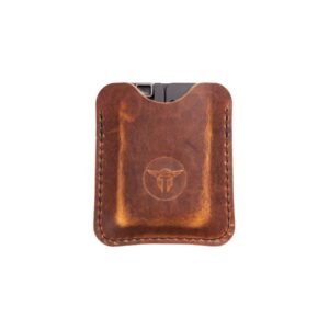 LIFECARD LEATHER SLEEVE - DARK BROWN