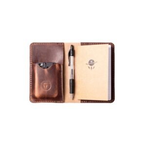 LEATHER NOTEBOOK COVER FOR LIFECARD GUNS - Dark Brown